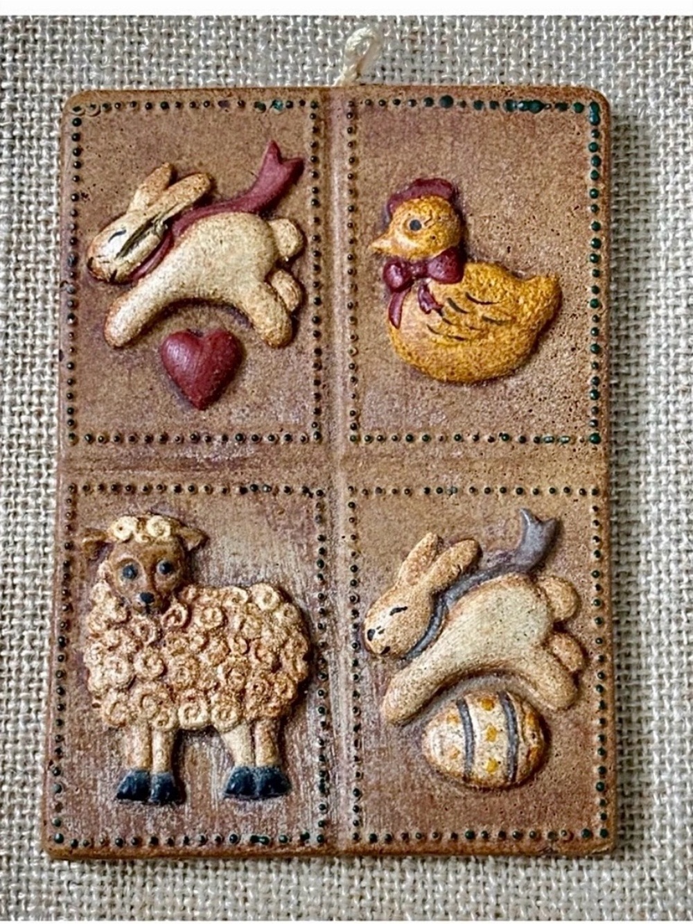Vintage Bunny Duck Lamb Beeswax Ornament Decoration Rustic Cottagecore Farmhouse